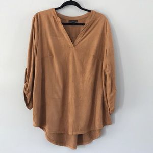 Signature Studio Women Faux Suede Tunic Top